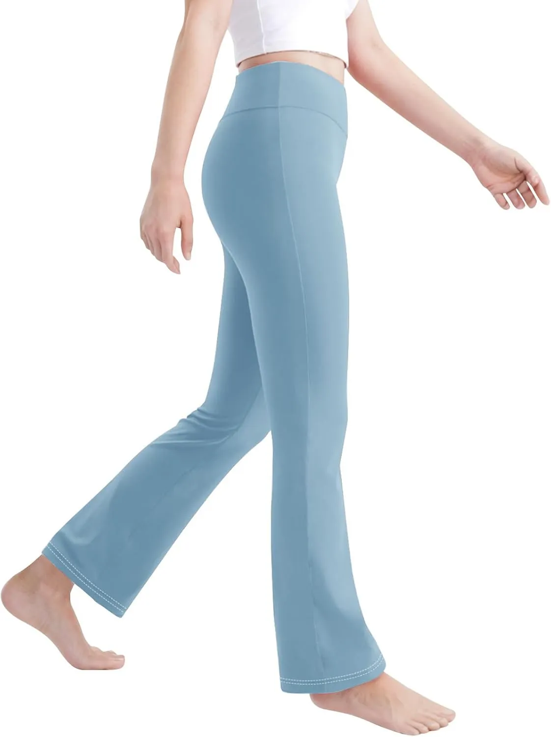 Girl's Bootcut Leggings Kids Stretch High Waisted Flare Yoga Pants Girls Workout Bell Bottoms Leggings Full Length