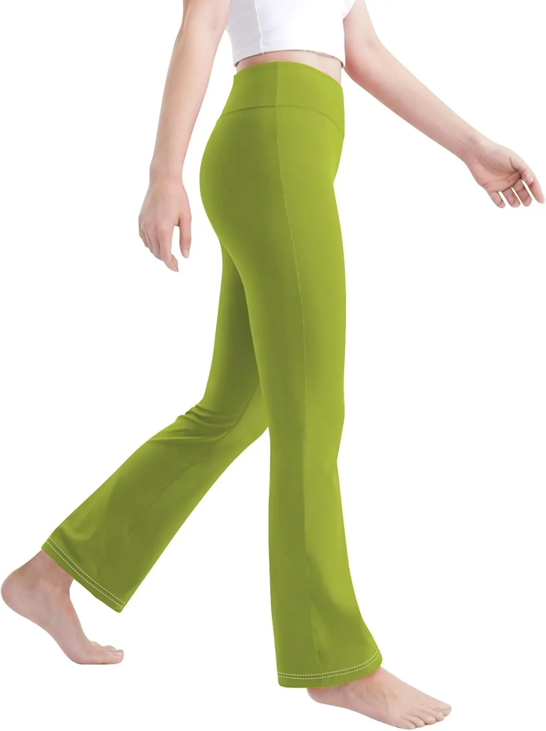Girl's Bootcut Leggings Kids Stretch High Waisted Flare Yoga Pants Girls Workout Bell Bottoms Leggings Full Length