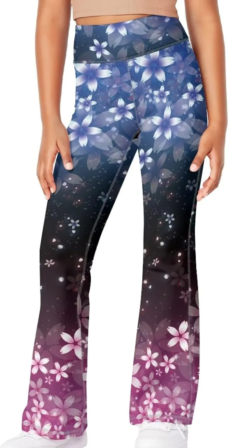 Girl's Flare Leggings Casual High Waist Yoga Pants Bootcut Pants Kids Dance Bell Bottoms Leggings
