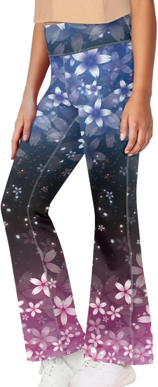 Girl's Flare Leggings Casual High Waist Yoga Pants Bootcut Pants Kids Dance Bell Bottoms Leggings