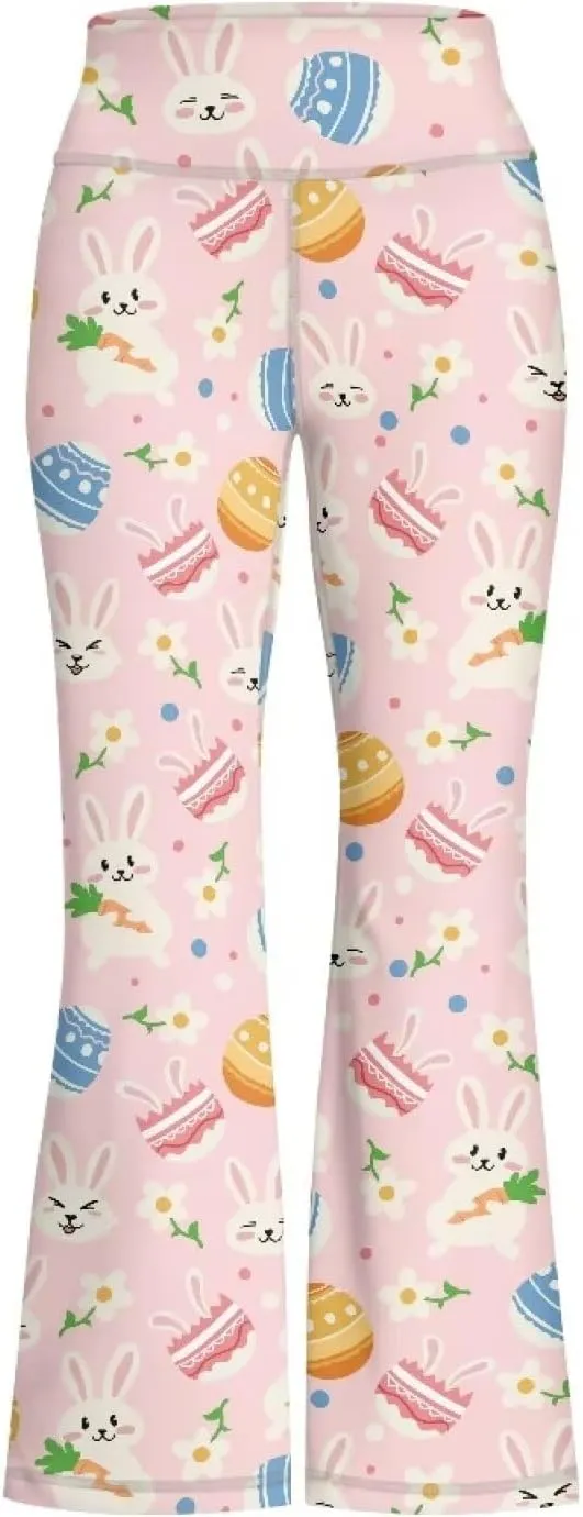 Girl's Leggings High Waisted Flare Pants Kids Yoga Bootcut Pants Full Length Stretchy Bell Bottoms for Sports