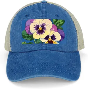 Hollow Baseball Cap Pansy Perfection Print Classic Dad Hat Adjustable Cotton Baseball Hat Sport Visor Hat