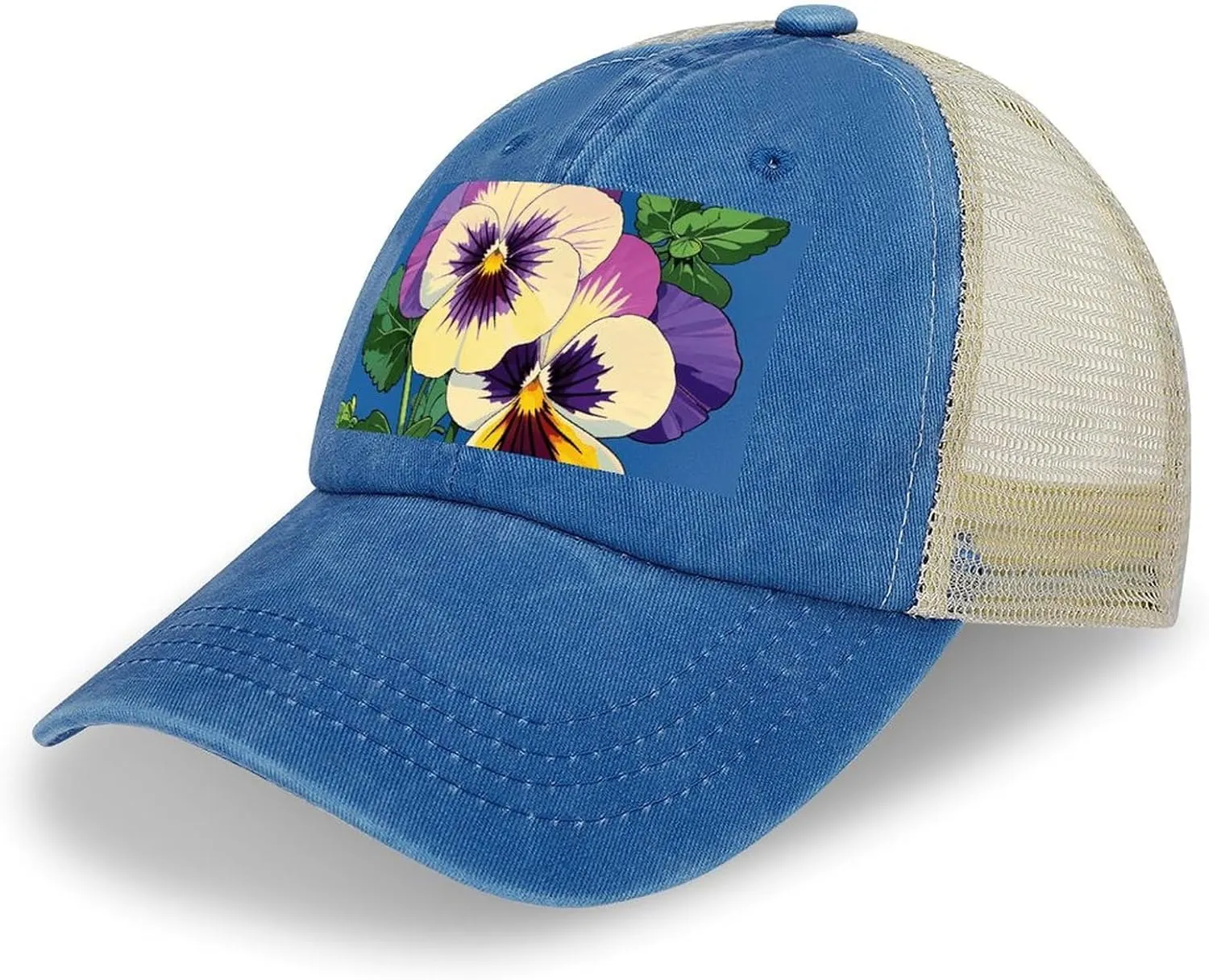 Hollow Baseball Cap Pansy Perfection Print Classic Dad Hat Adjustable Cotton Baseball Hat Sport Visor Hat