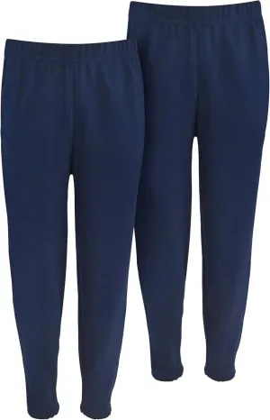 Ideal Uniform Cotton Sweatpants, Active Jogger Pants, Unisex School Uniform, Fleece Lined Navy Blue Joggers for Boys & Girls