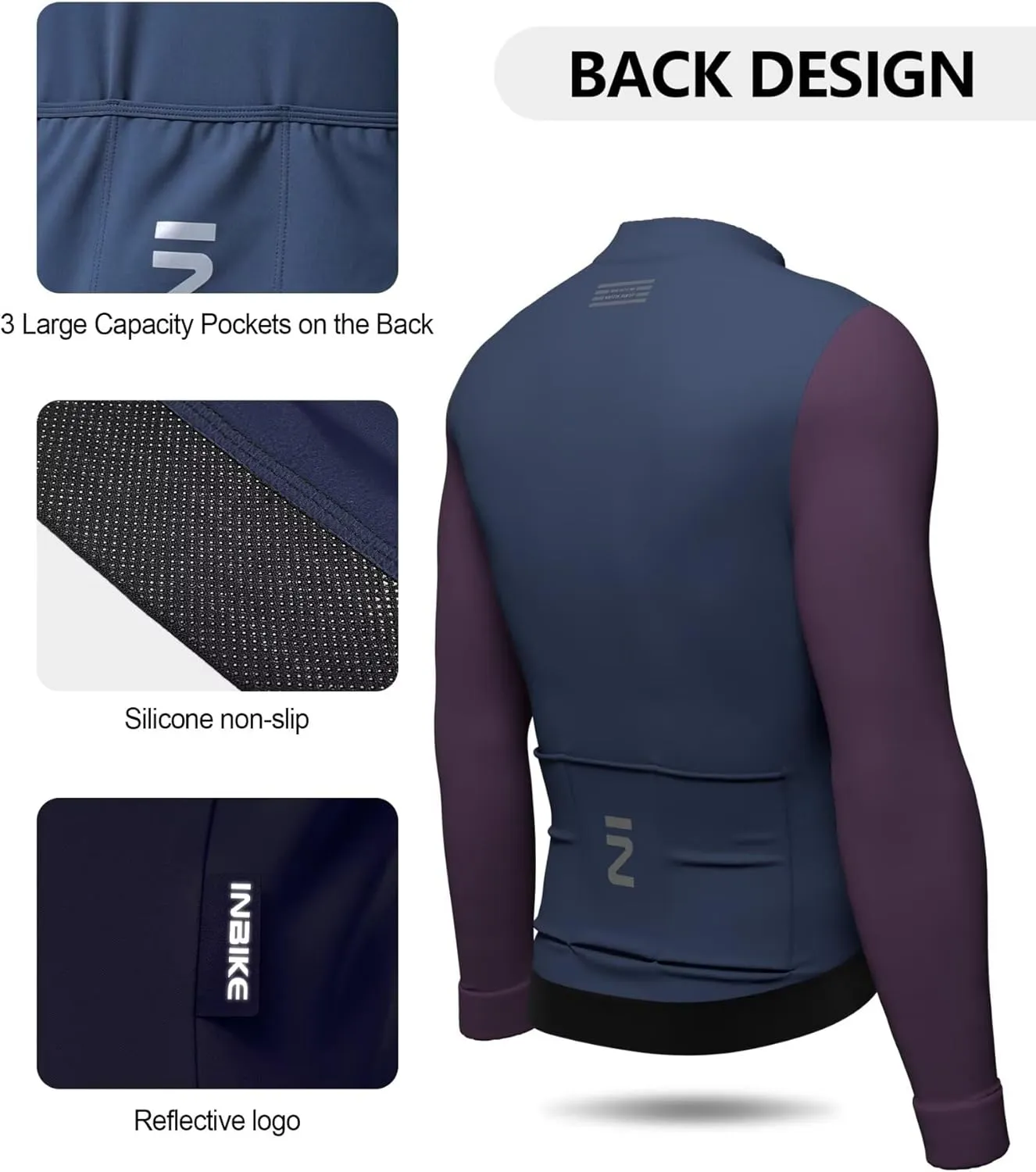 INBIKE Winter Cycling Jackets for Men Women Thermal Fleece Bike Jersey for Cold Weather Riding Windproof Bicycle Clothing
