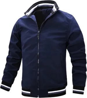Jackets for Men, Men's Bomber Jacket Lightweight Jacket Full Zip Light Windbreaker Casual Stylish Golf Outdoor Jackets