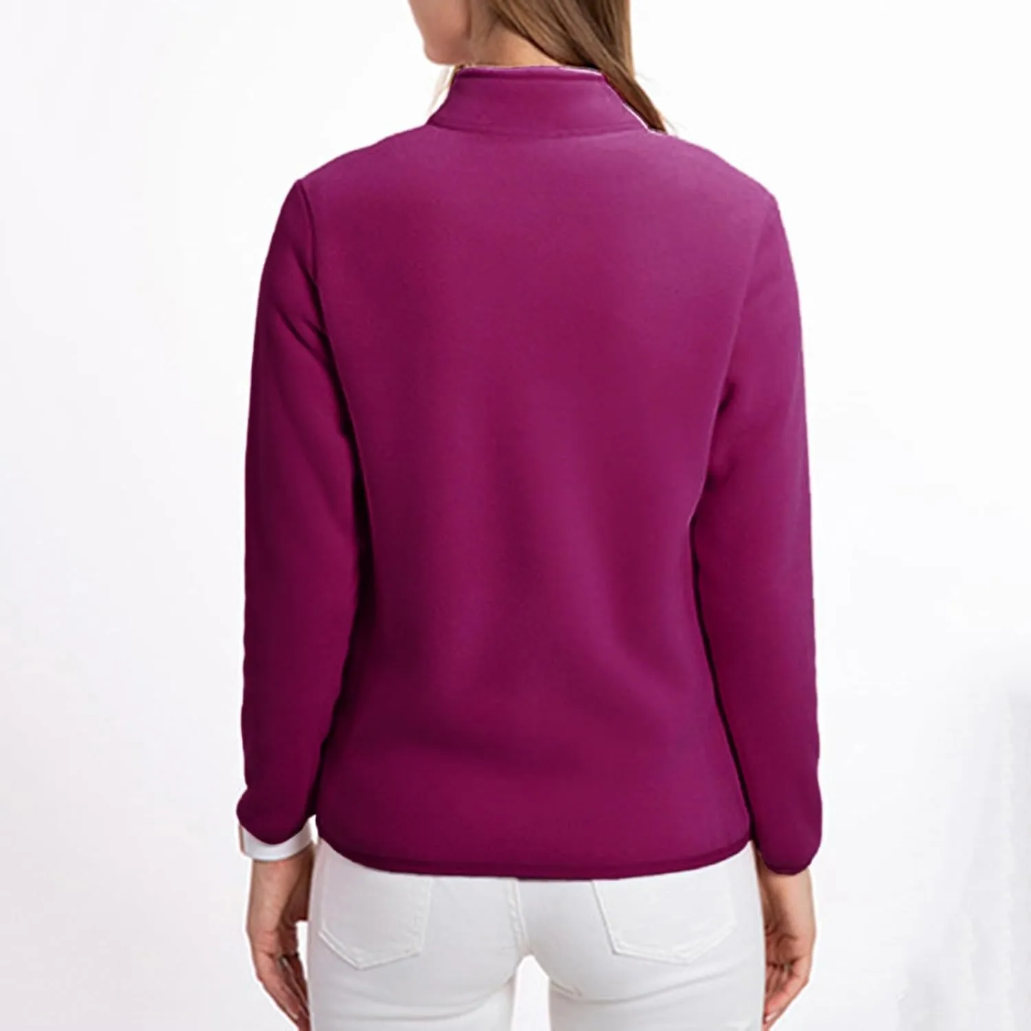 Jackets for Women Oversize Fuzzy Sherpa Jacket Zip Up Fleece Coat with Pocket Long Sleeve Coat Outwear Fall Loose Top