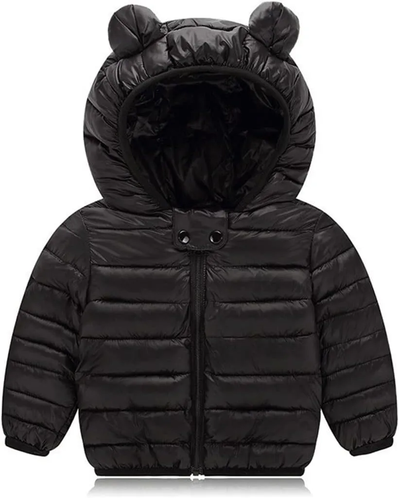 Kids Boys Girls Winter Puffer Jacket Hooded Kids Waterproof Packable Soft Coat Warm Thick Down Coats Outwear
