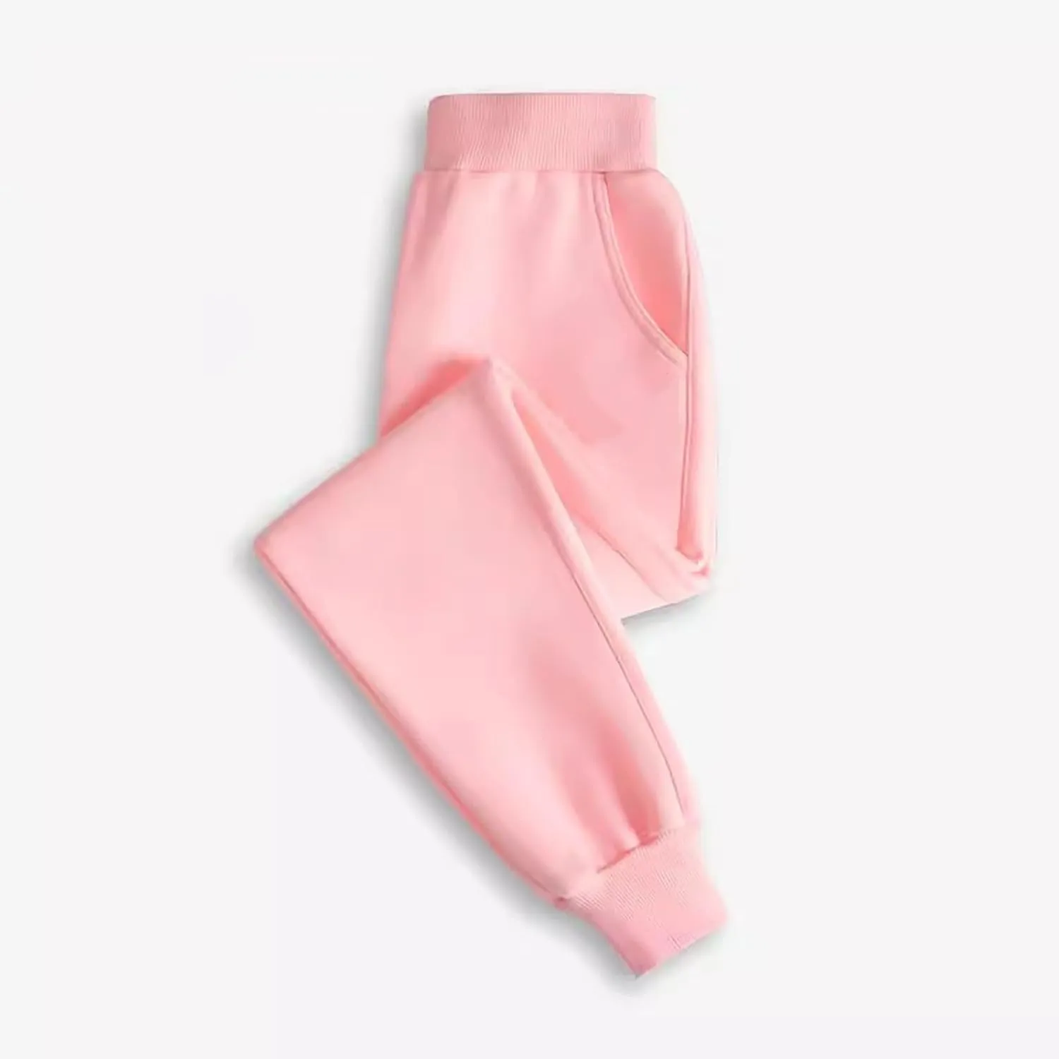 Kids Cotton Sweatpants Elastic Waist Solid Soft Athletic Sport Long Pants Boys Girls Running Jogger Casual Bottoms