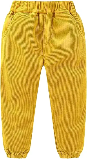 Kids Toddler Sweatpants Corduroy Solid Elastic Waist Jogger Pants with Pockets Boys Girls Fall Winter Bottoms Clothes