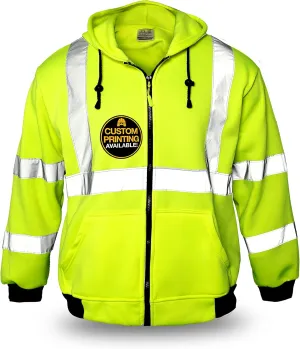 KwikSafety - Charlotte, NC - Men's Fleece Safety Hoodie | PPE Hi Vis Reflective Work Jackets