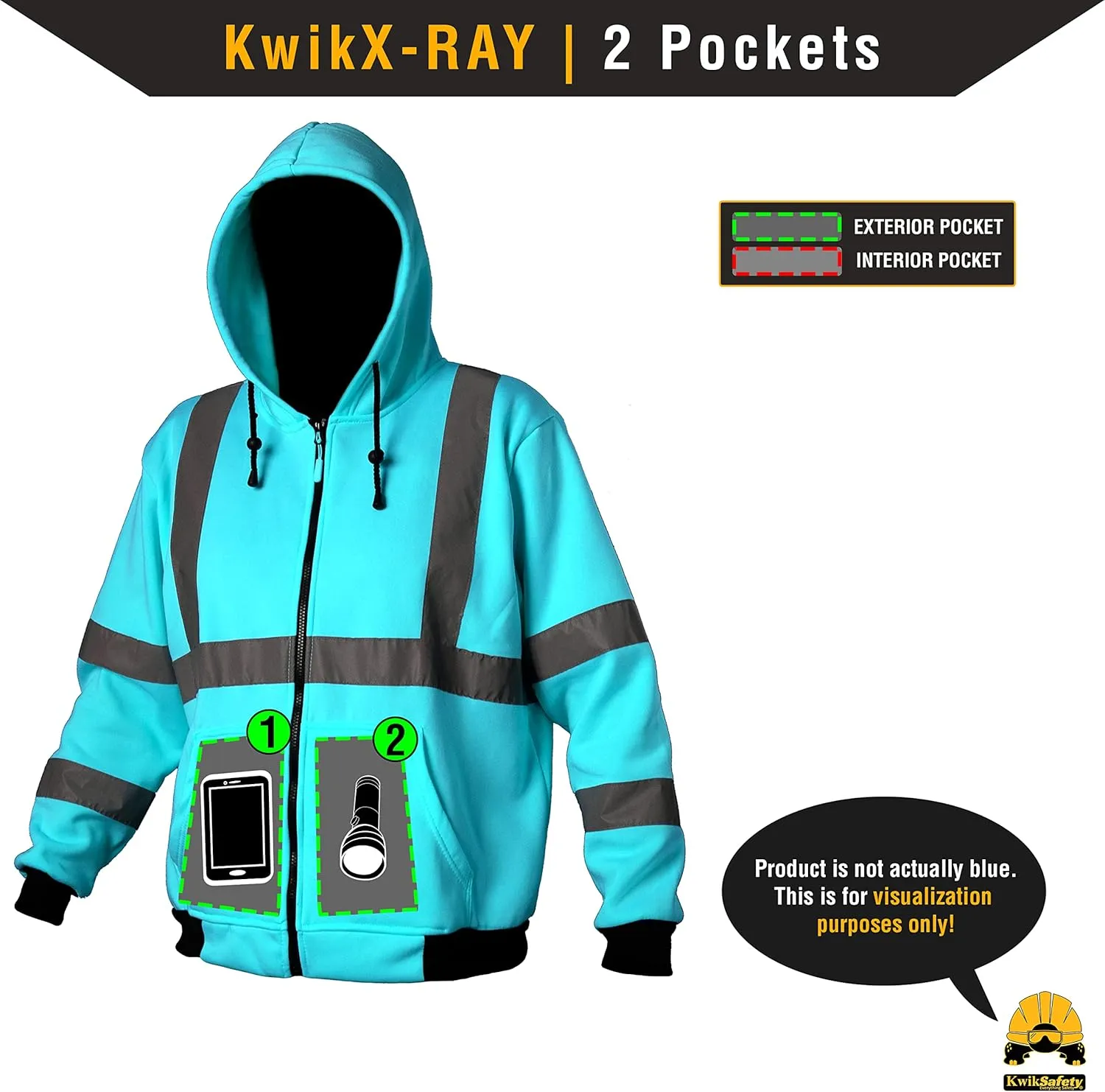 KwikSafety - Charlotte, NC - Men's Fleece Safety Hoodie | PPE Hi Vis Reflective Work Jackets