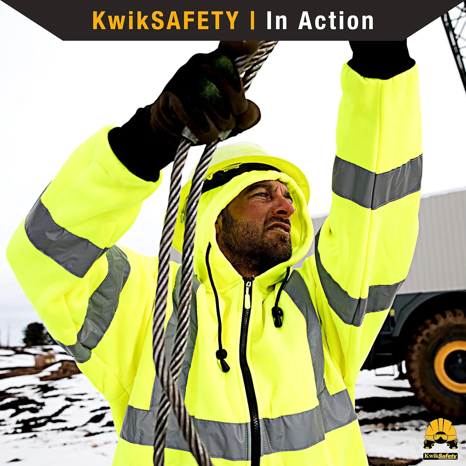 KwikSafety - Charlotte, NC - Men's Fleece Safety Hoodie | PPE Hi Vis Reflective Work Jackets