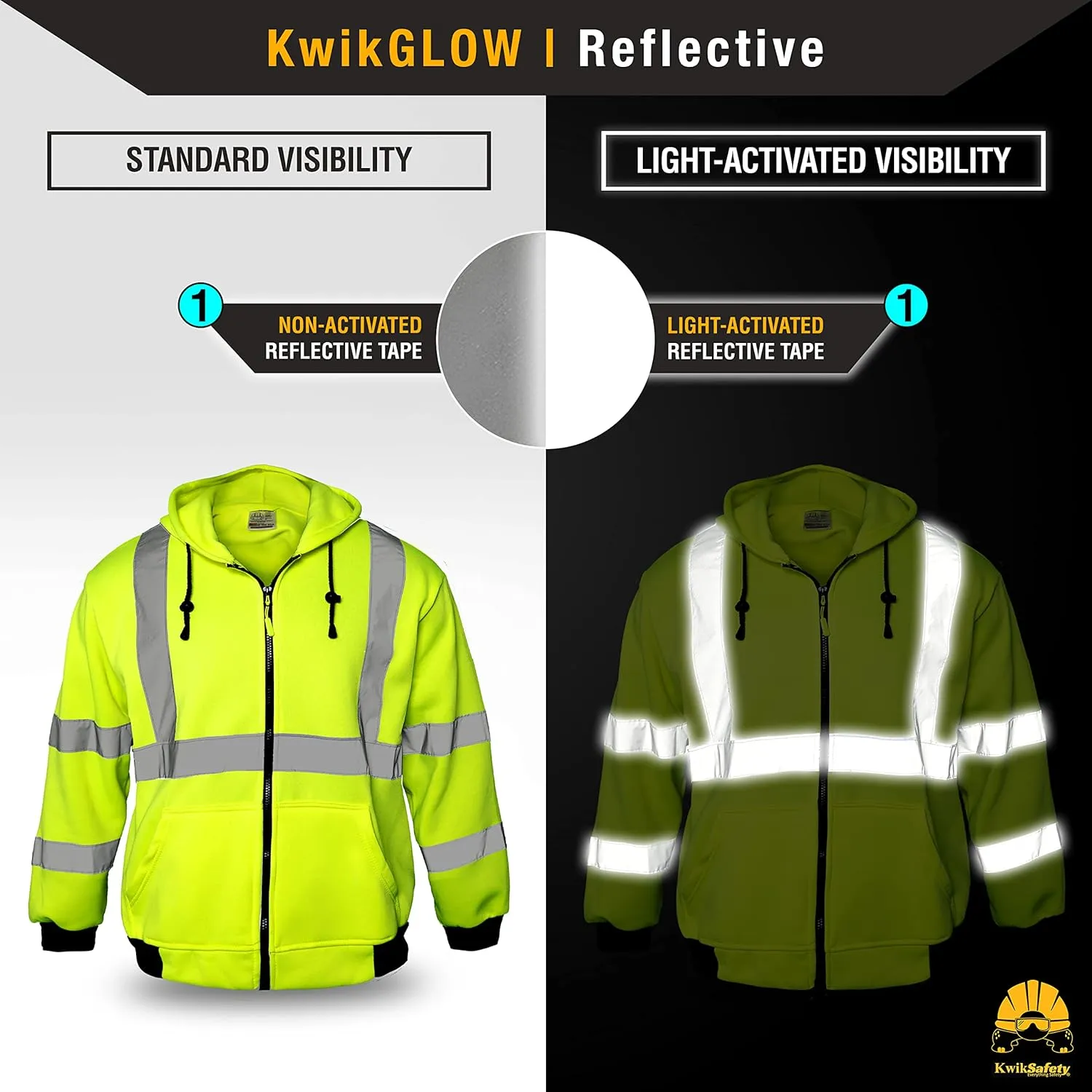 KwikSafety - Charlotte, NC - Men's Fleece Safety Hoodie | PPE Hi Vis Reflective Work Jackets