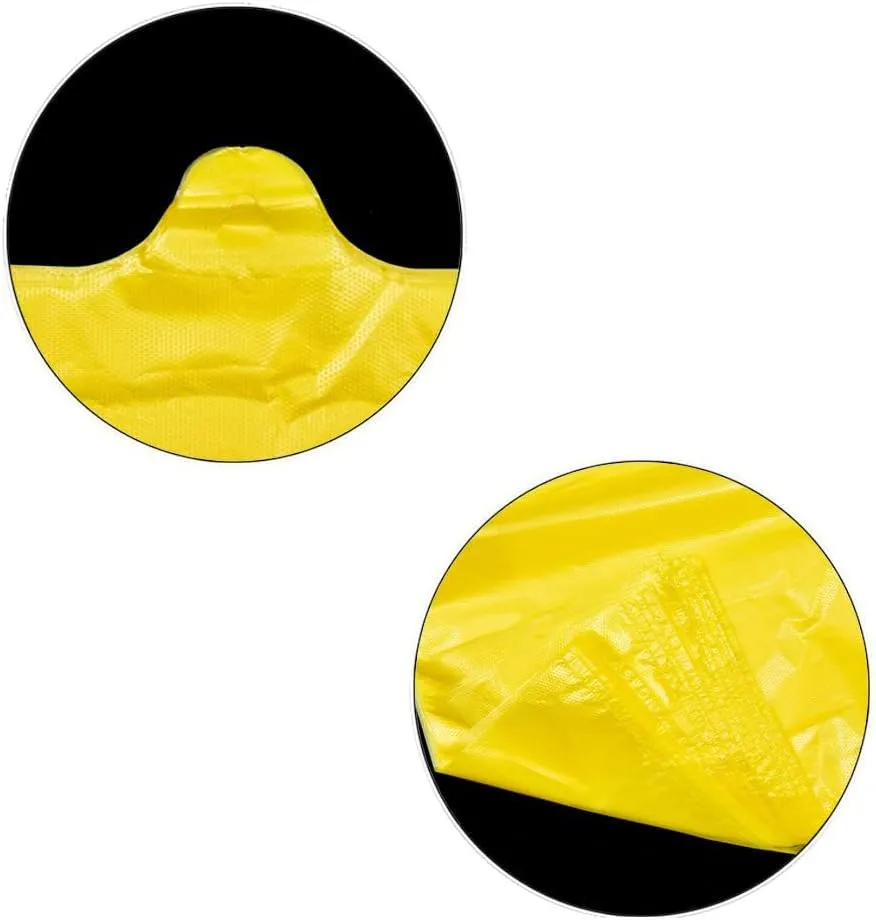 LazyMe T Shirt Bags, Plastic Bags with Handles for Grocrery and Retail Shopping, Bolsas De Plastico Para Negocio, 12x20 Inch (Yellow, 50pcs)