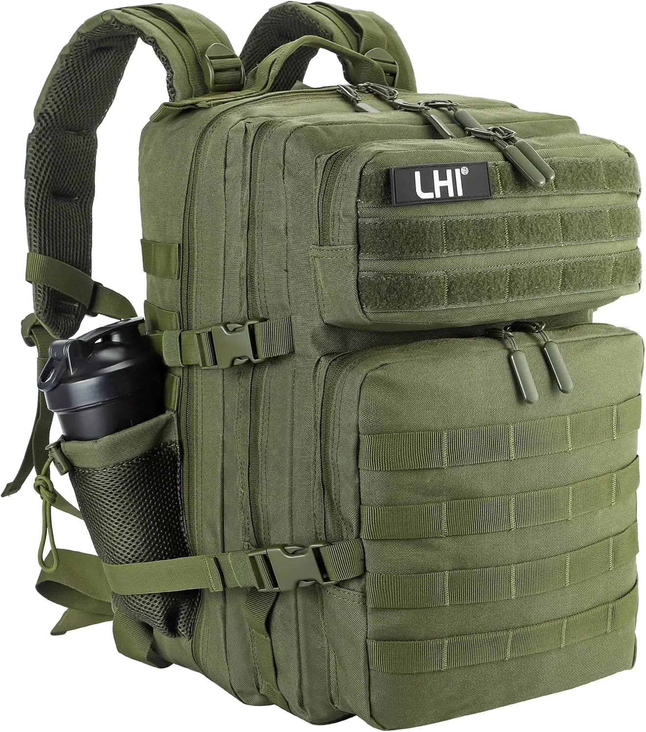LHI Military Tactical Backpack for Men and Women 45L Army 3 Days Assault Pack Bag Large Rucksack with Molle System