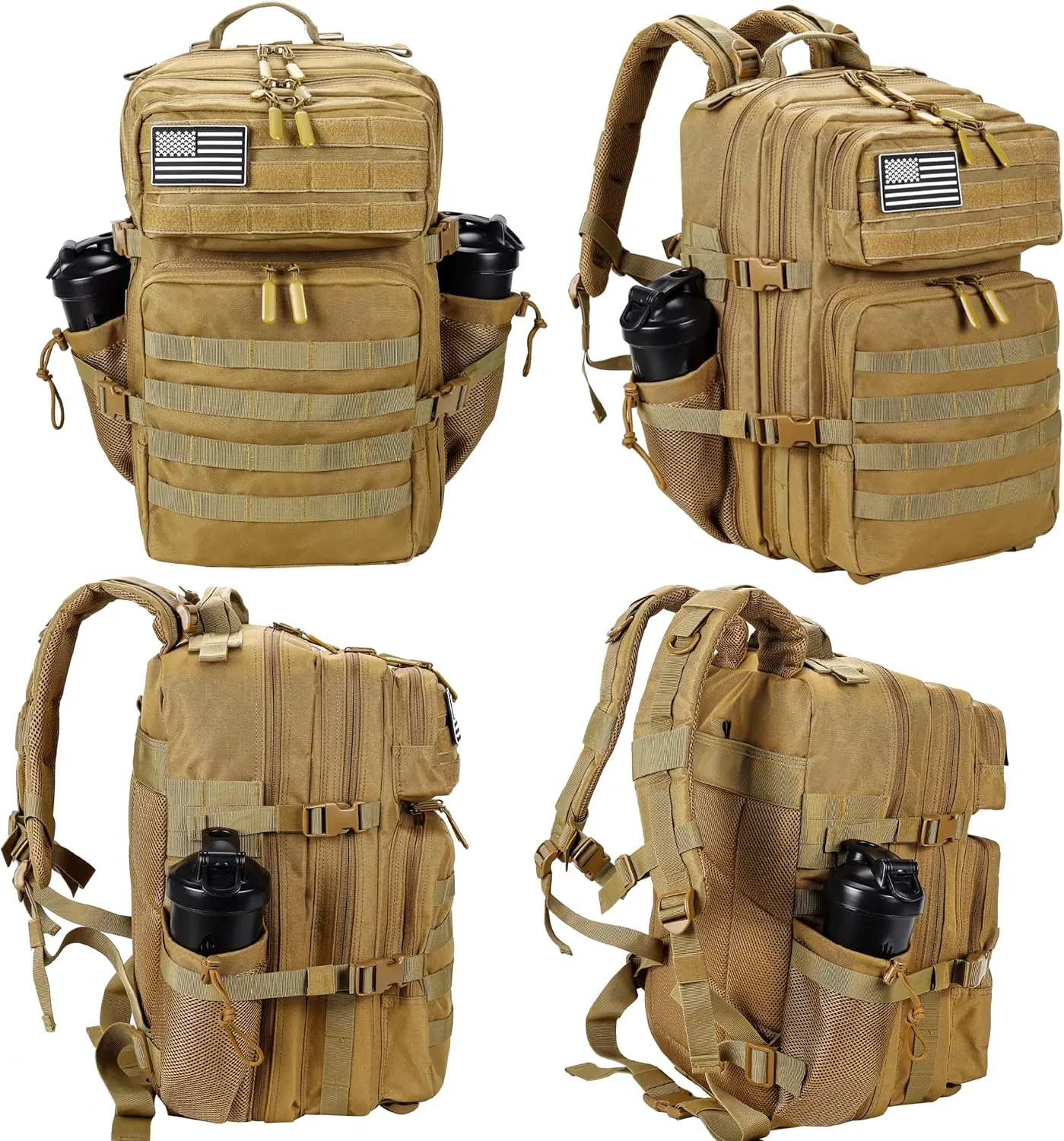 LHI Military Tactical Backpack for Men and Women 45L Army 3 Days Assault Pack Bag Large Rucksack with Molle System
