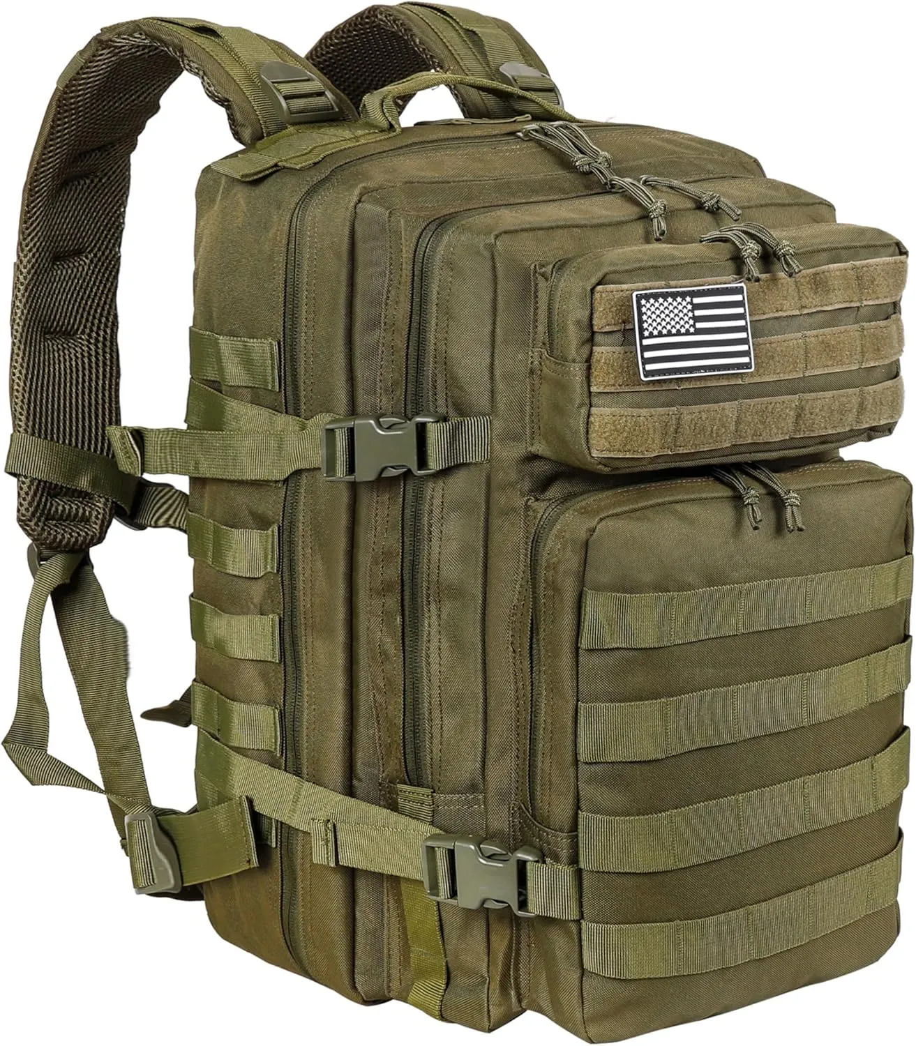 LHI Military Tactical Backpack for Men and Women 45L Army 3 Days Assault Pack Bag Large Rucksack with Molle System