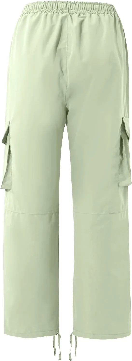 Lightweight Hiking Pants Men Baggy Stretch Cargo Work Pants Elastic Drawstring Waist Comfy Lounge Pants with Pockets