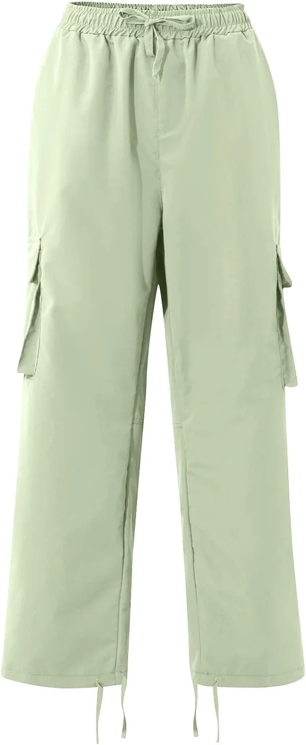 Lightweight Hiking Pants Men Baggy Stretch Cargo Work Pants Elastic Drawstring Waist Comfy Lounge Pants with Pockets