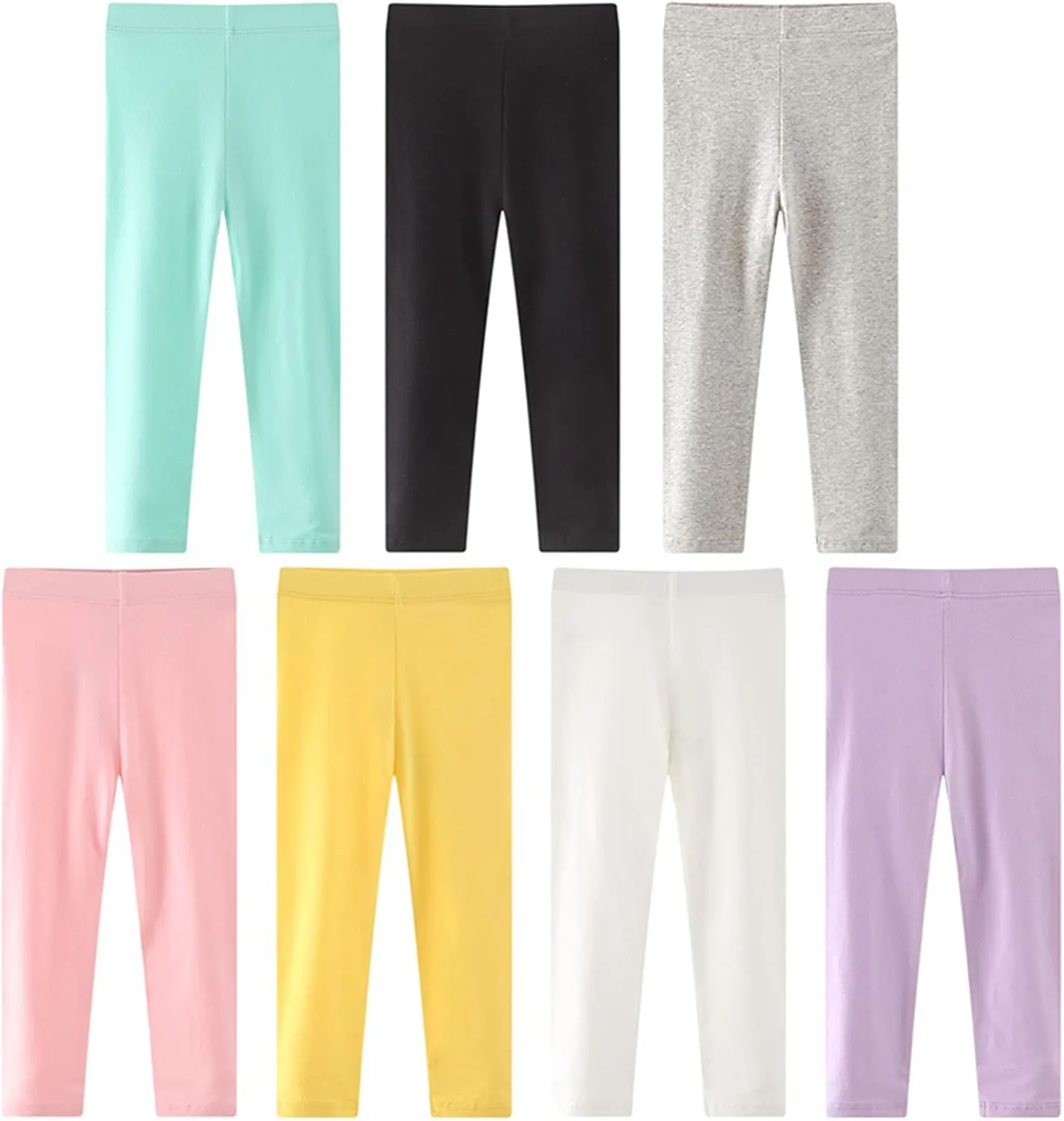 Little Girls Leggings for Kids High Waist Stretch Athletic Dance Yoga Pants Toddler Solid Comfy Leggings Bottoms