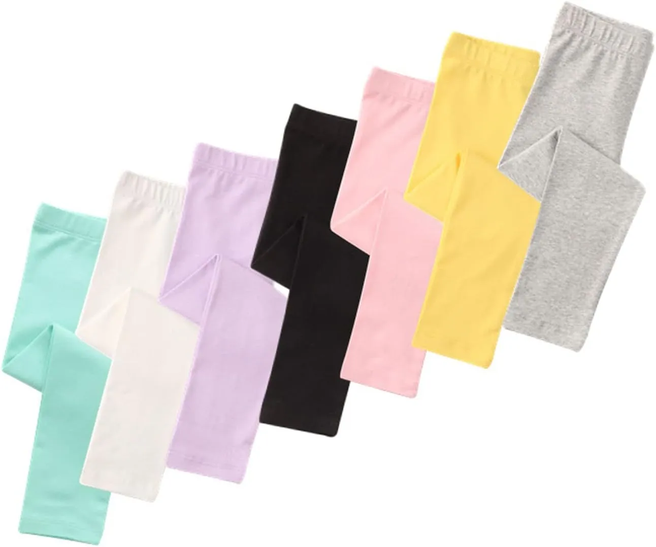 Little Girls Leggings for Kids High Waist Stretch Athletic Dance Yoga Pants Toddler Solid Comfy Leggings Bottoms