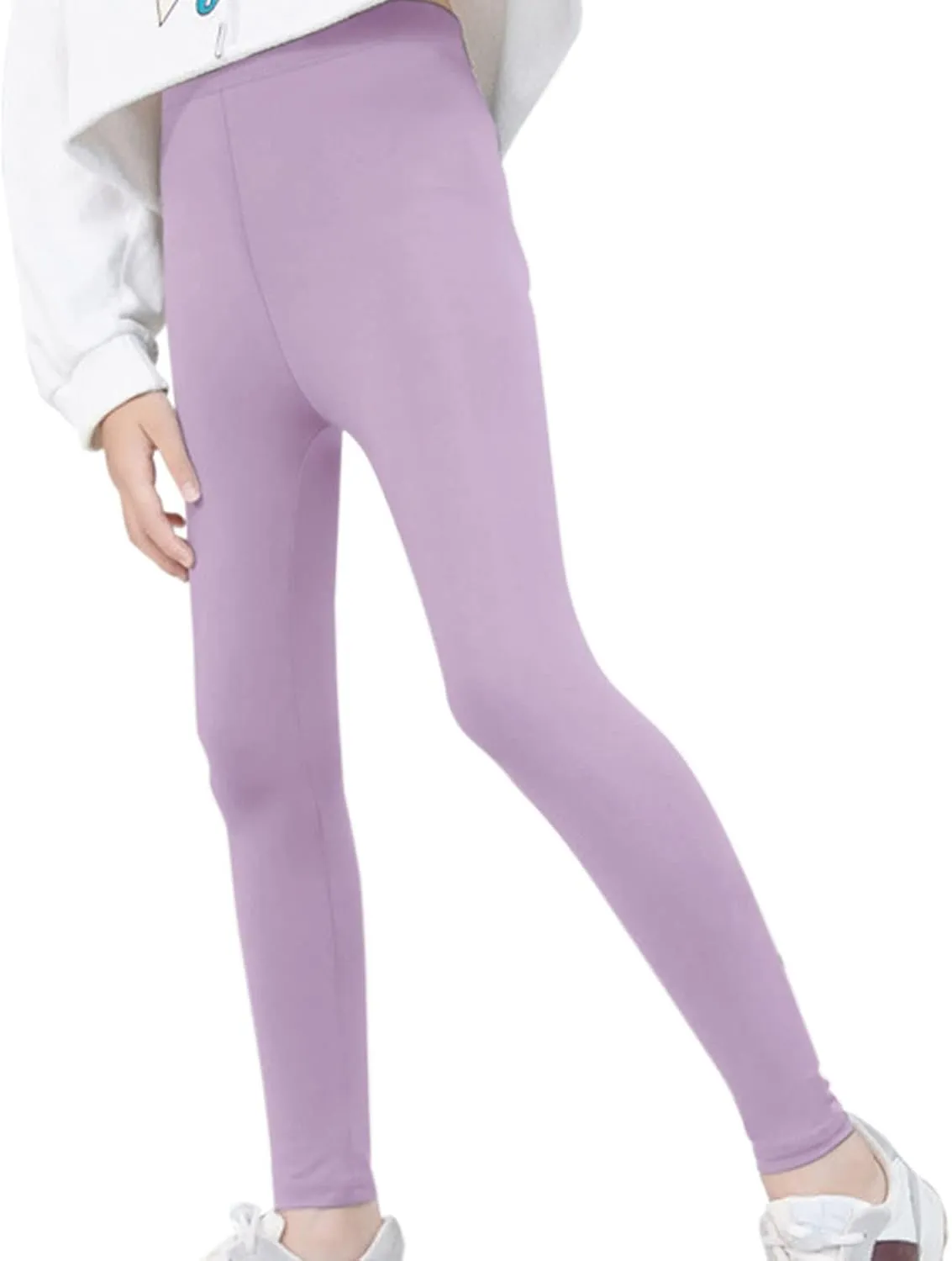 Little Girls Leggings for Kids High Waist Stretch Athletic Dance Yoga Pants Toddler Solid Comfy Leggings Bottoms