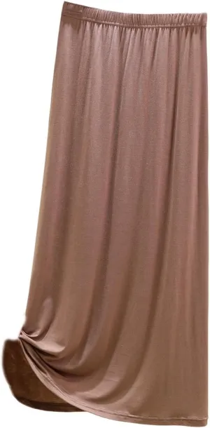 Long Maxi Skirt for Women Modal Cotton Lightweight Flowy Elastic Waist A-Line Skirt Solid Black Summer Casual Lounge