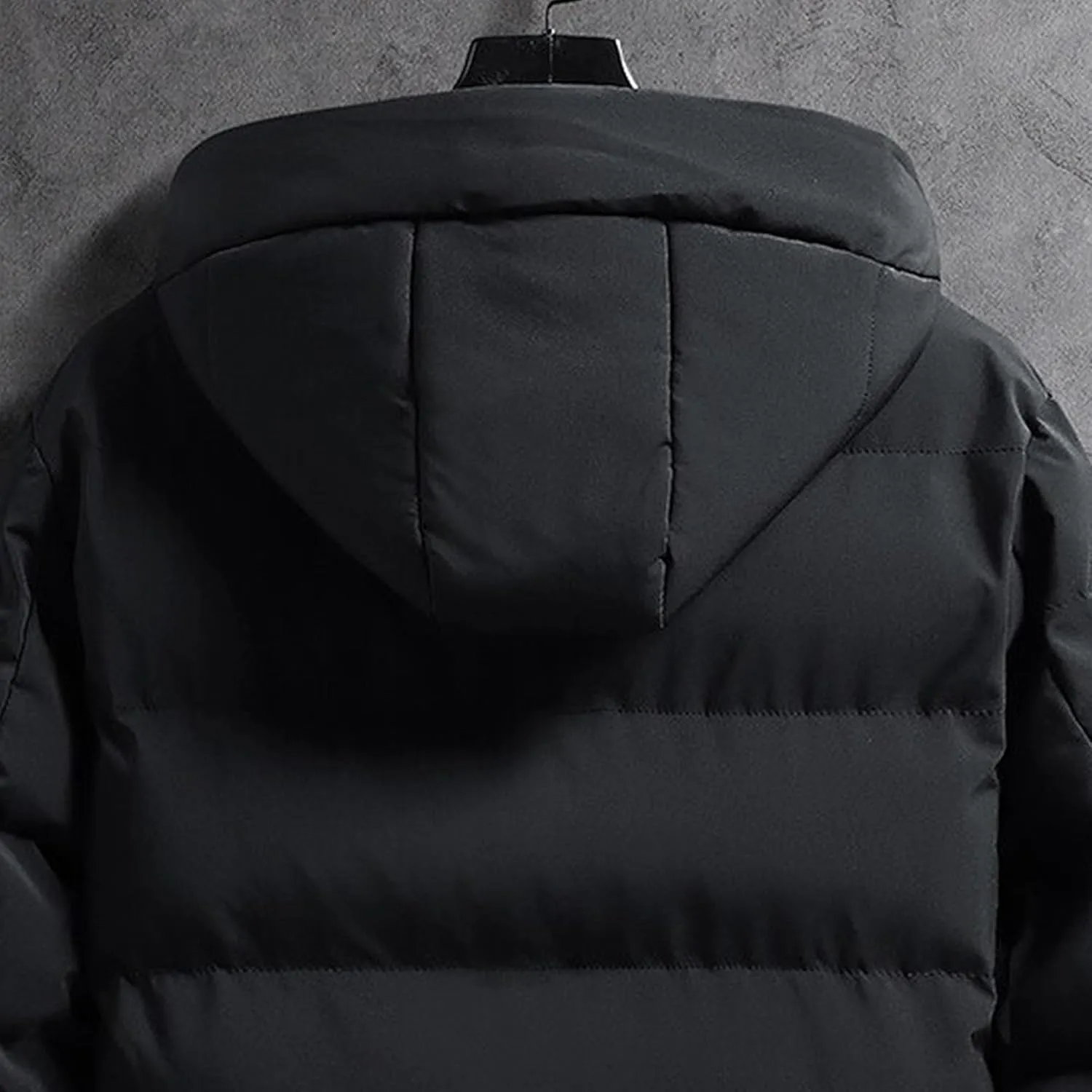 Maiyifu-GJ Men's Puffer Jacket Windproof Warm Hooded Winter Down Coat Lightweight Thicken Quilted Padded Coats Outerwear