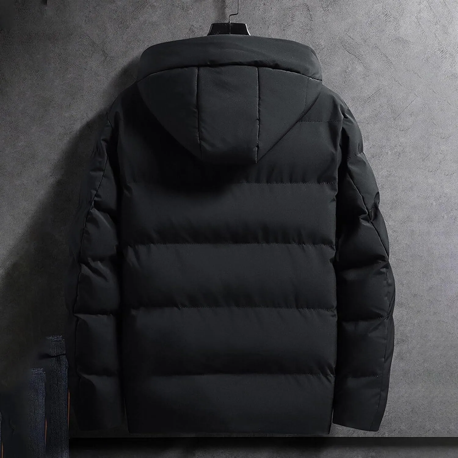 Maiyifu-GJ Men's Puffer Jacket Windproof Warm Hooded Winter Down Coat Lightweight Thicken Quilted Padded Coats Outerwear