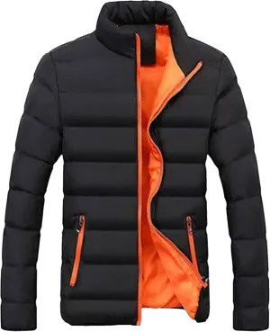 Maiyifu-GJ Men's Quilted Puffer Jacket Winter Warm Lightweight Down Coat Windproof Thicken Padded Coats Outerwear