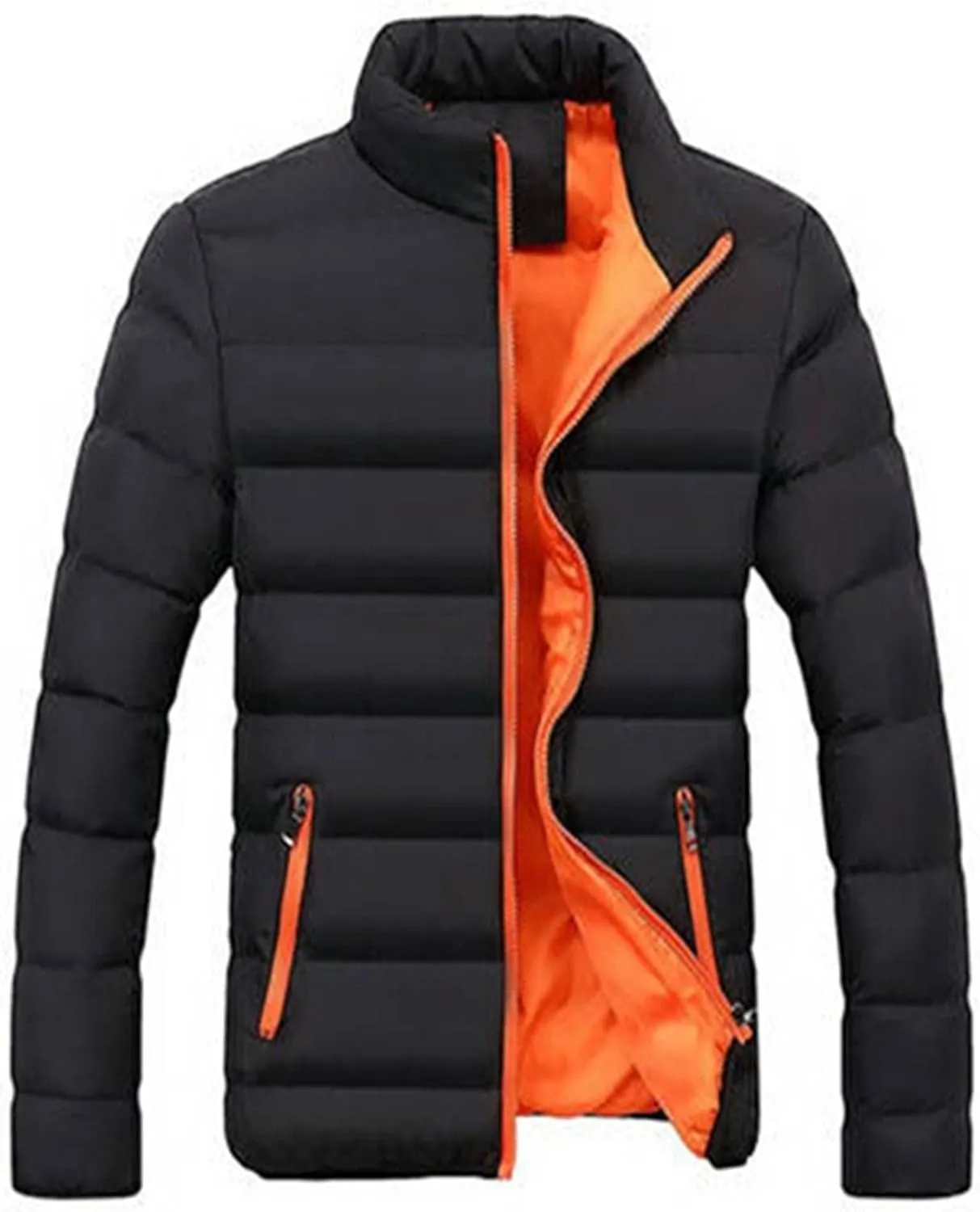 Maiyifu-GJ Men's Quilted Puffer Jacket Winter Warm Lightweight Down Coat Windproof Thicken Padded Coats Outerwear