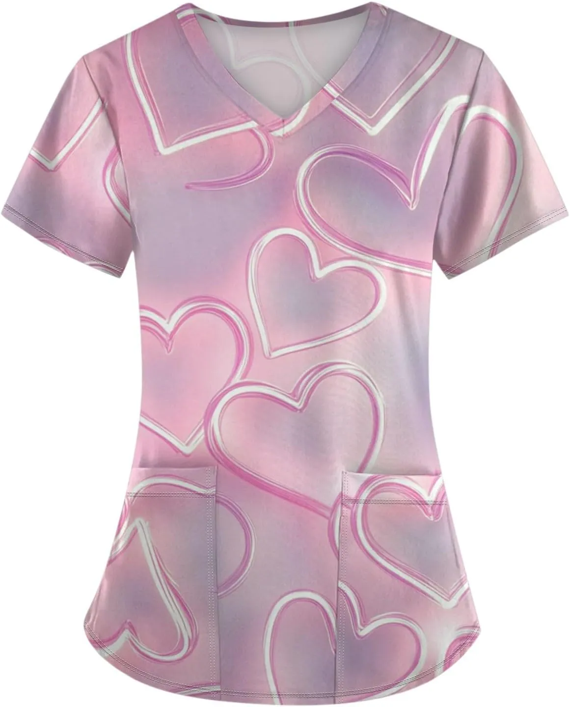 Medical Scrub Tops for Women - Soft Stretch V-Neck Top Scrubs with Pockets - Valentines Gift for Women 2025