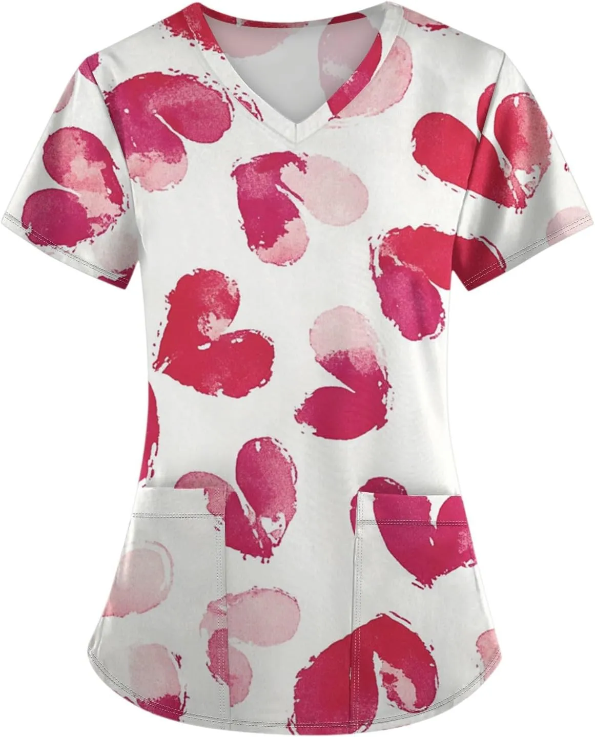 Medical Scrub Tops for Women - Soft Stretch V-Neck Top Scrubs with Pockets - Valentines Gift for Women 2025