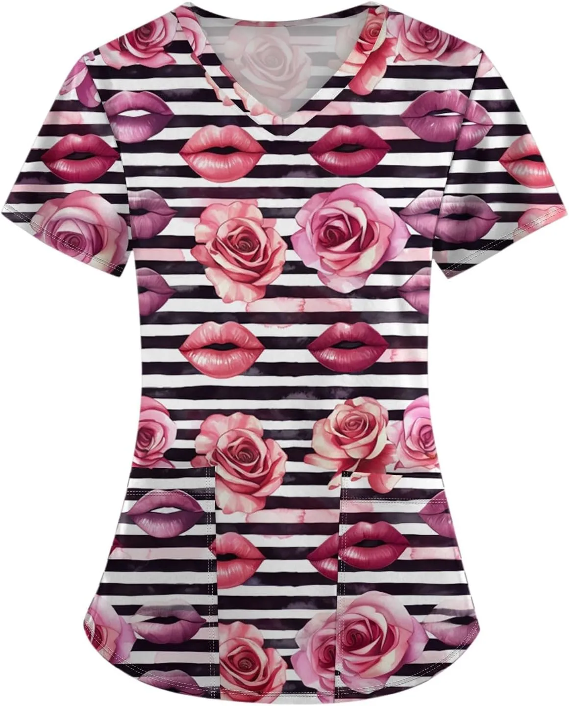 Medical Scrub Tops for Women - Soft Stretch V-Neck Top Scrubs with Pockets - Valentines Gift for Women 2025