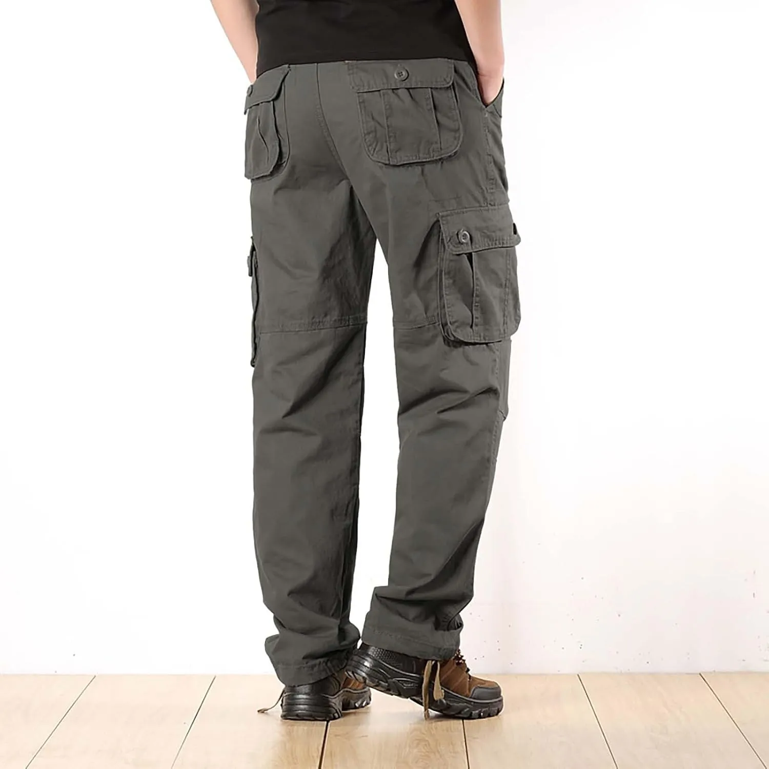 Mens Cargo Work Pants Men's Casual Multi Pocket Workwear Pants Men's Workwear Casual Pants Pantalones Cargo para Hombres