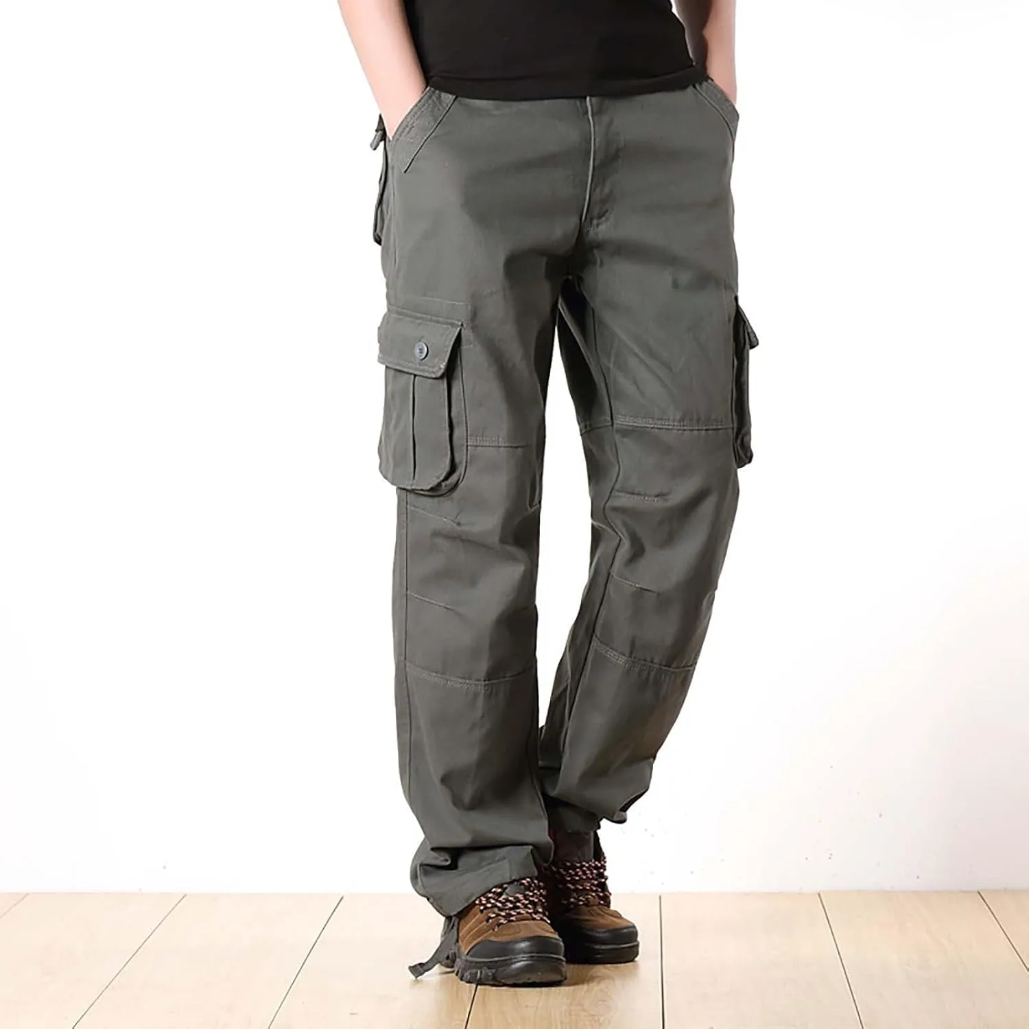 Mens Cargo Work Pants Men's Casual Multi Pocket Workwear Pants Men's Workwear Casual Pants Pantalones Cargo para Hombres