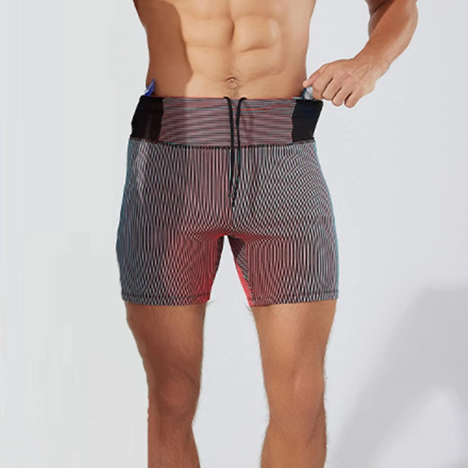 Mens Compression Shorts with Phone Pocket and Liner Quick Dry High Stretch Yoga Running Workout Athletic Tight Underwear