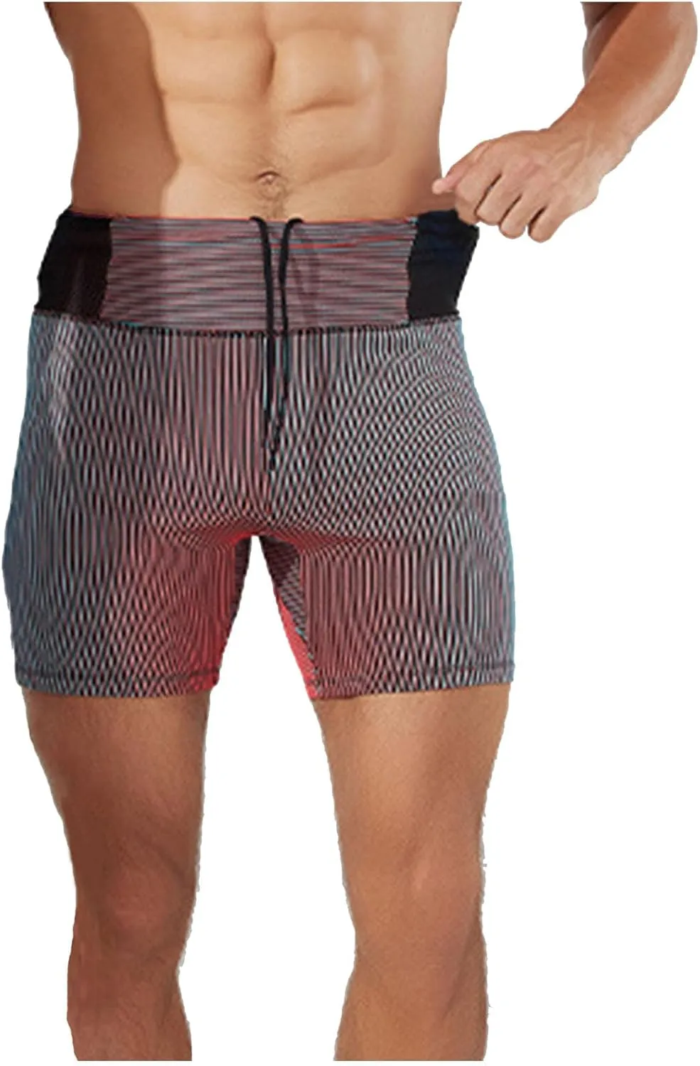 Mens Compression Shorts with Phone Pocket and Liner Quick Dry High Stretch Yoga Running Workout Athletic Tight Underwear