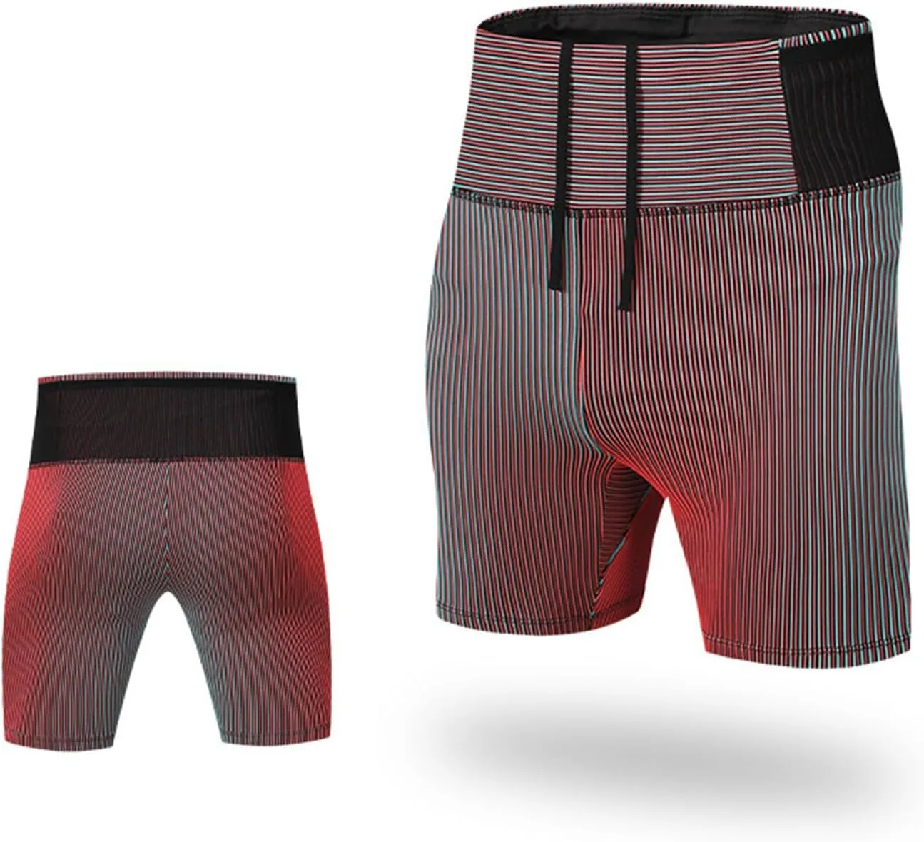 Mens Compression Shorts with Phone Pocket and Liner Quick Dry High Stretch Yoga Running Workout Athletic Tight Underwear