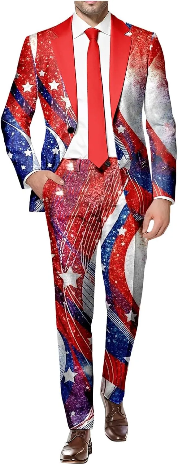 Men's Easter Bunny Suit 2 Piece Slim Fit Suit Set Birthday Wedding Party Tuxedo Suits Blazer Jacket Pants
