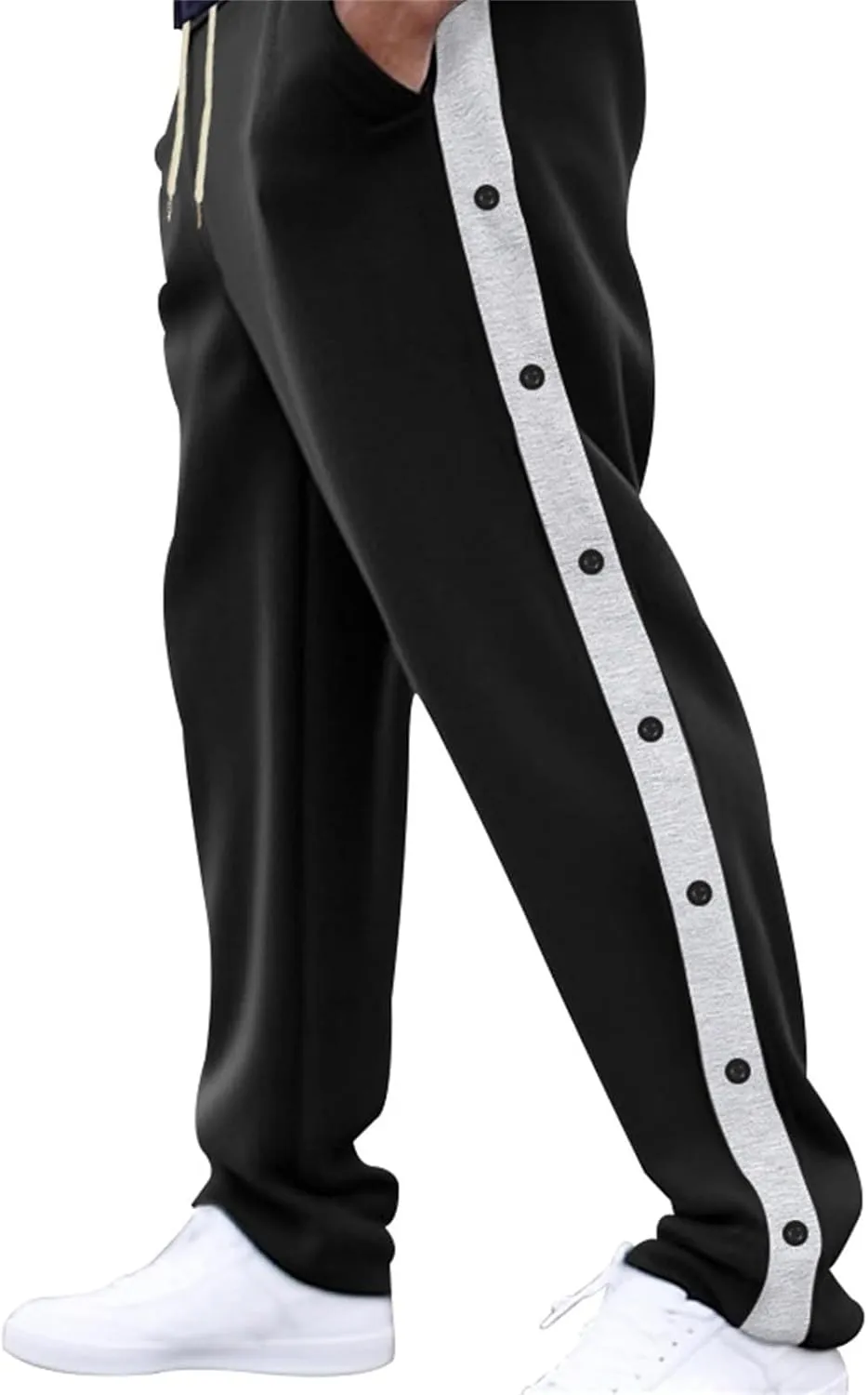 Men's Fleece Lined Sweatpants High Comfort Straight Leg Casual Pants Sherpa Lined Sweatpants Fleece Work Pants Men