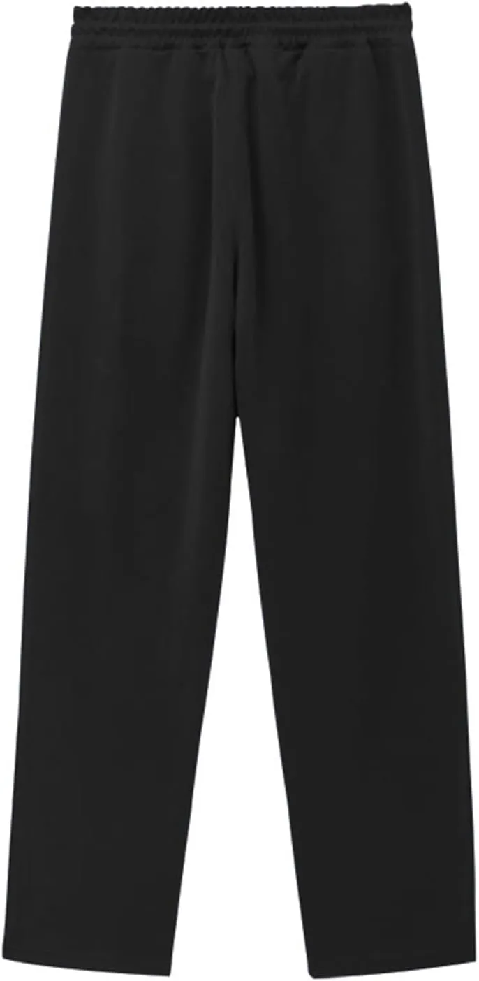 Men's Fleece Lined Sweatpants High Comfort Straight Leg Casual Pants Sherpa Lined Sweatpants Fleece Work Pants Men