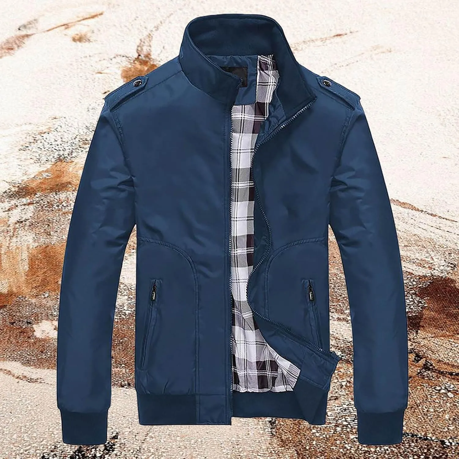 Men's Lightweight Softshell Coat Outerwear Zipper Windbreaker Flight Bomber Jacket Fall Jackets for Men