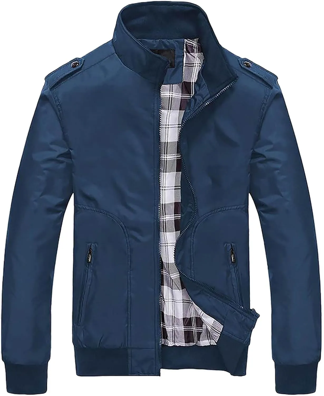 Men's Lightweight Softshell Coat Outerwear Zipper Windbreaker Flight Bomber Jacket Fall Jackets for Men