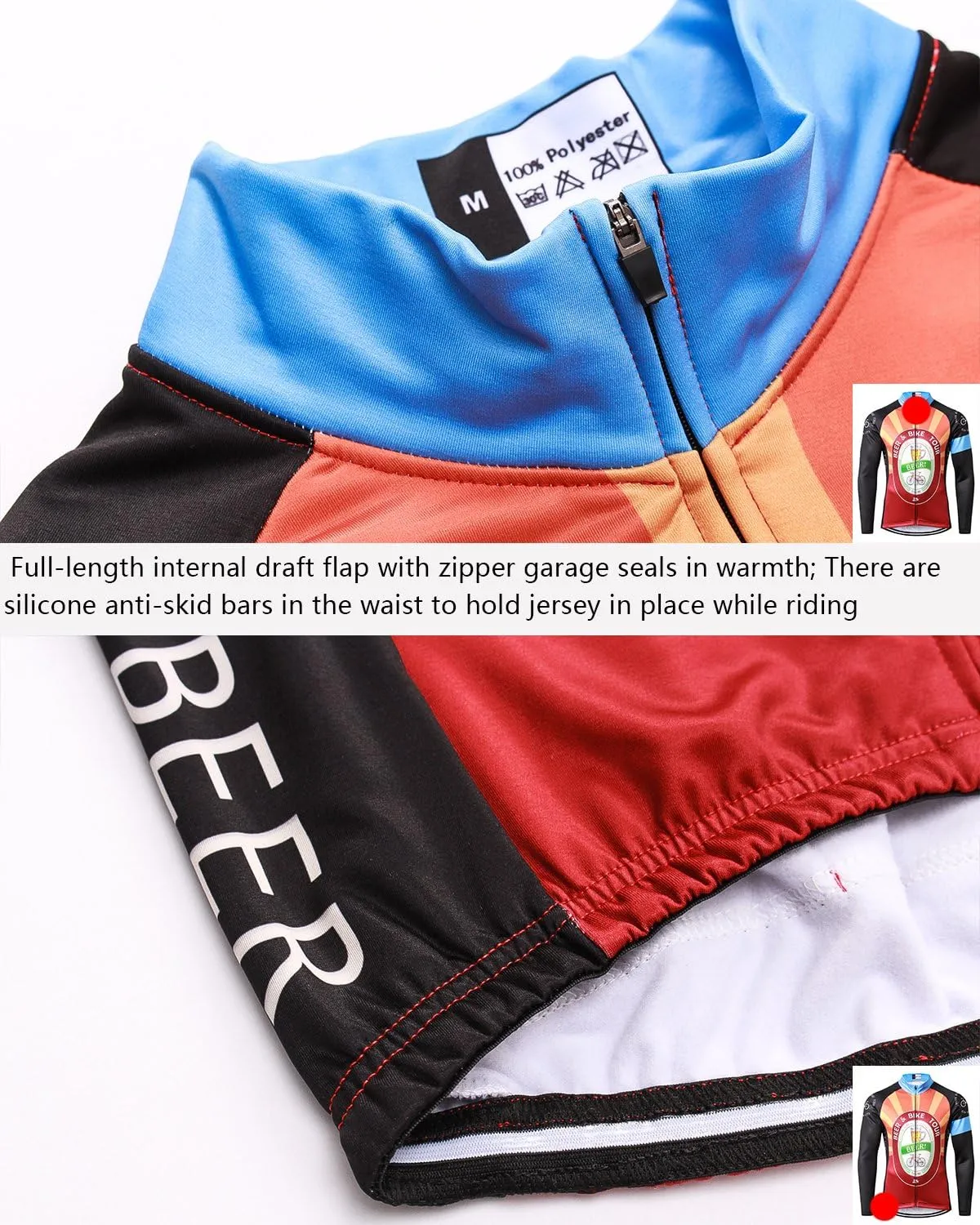 Men's Long Sleeve Cycling Mountain Bike Jackets Long Pants Set Bib Suit