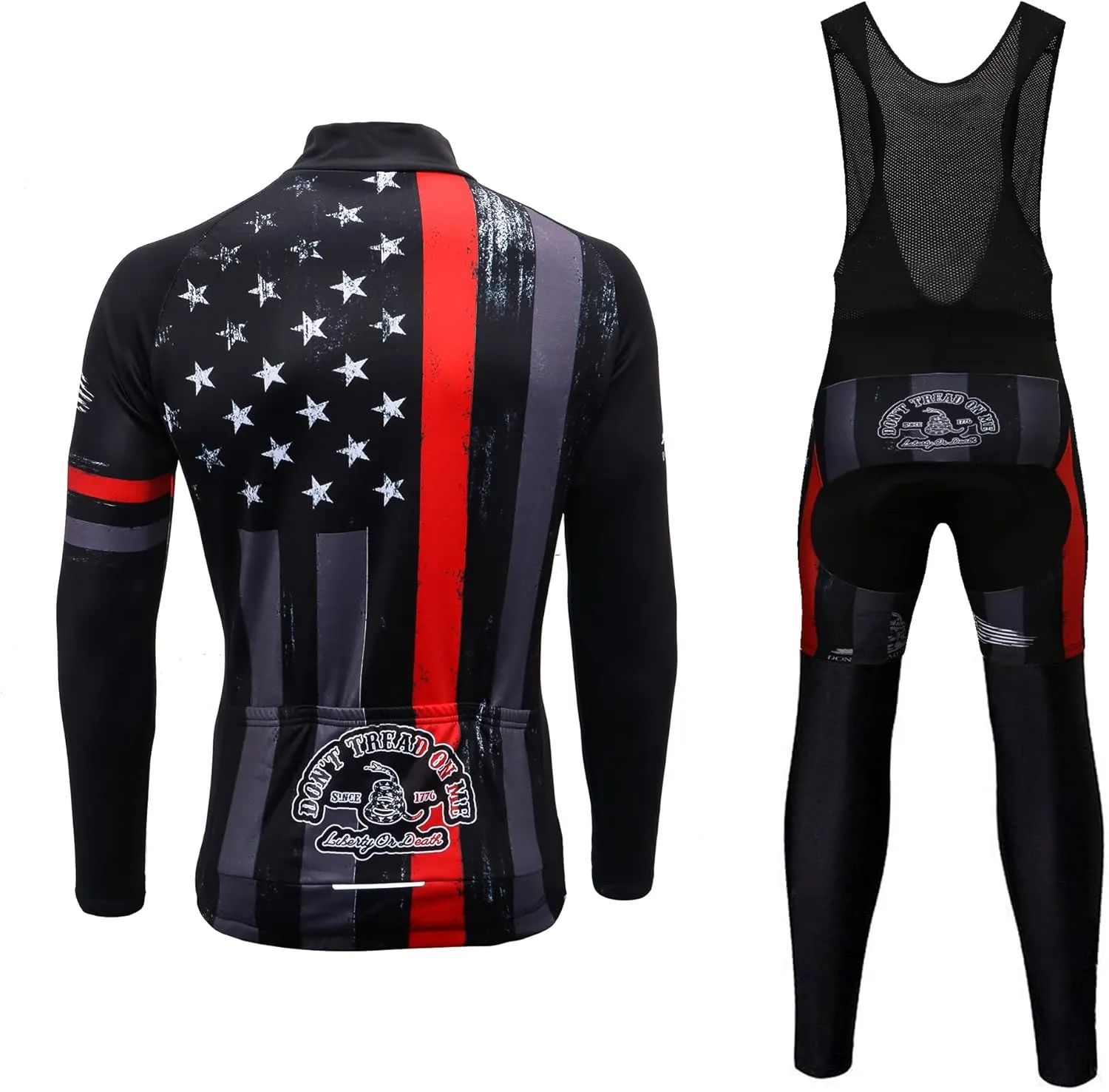 Men's Long Sleeve Cycling Mountain Bike Jackets Long Pants Set Bib Suit