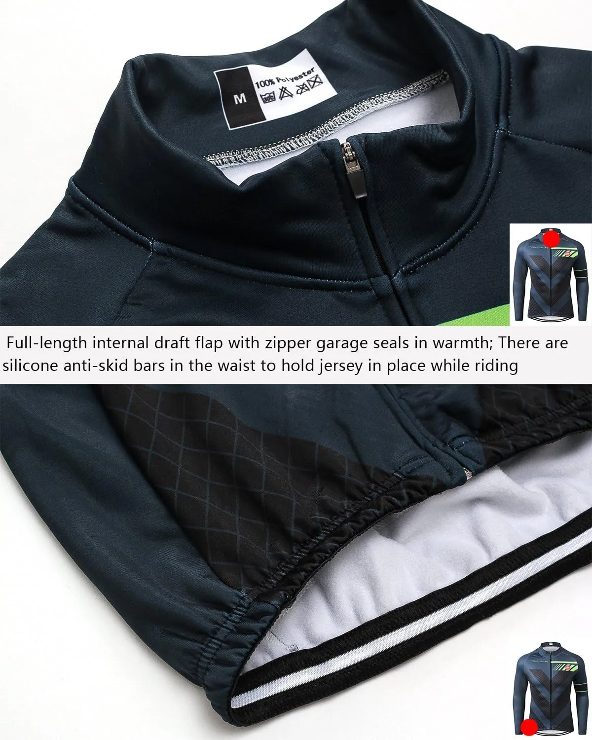 Men's Long Sleeve Cycling Mountain Bike Jackets Long Pants Set Bib Suit