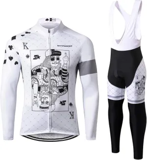 Men's Long Sleeve Cycling Mountain Bike Jackets Long Pants Set Bib Suit