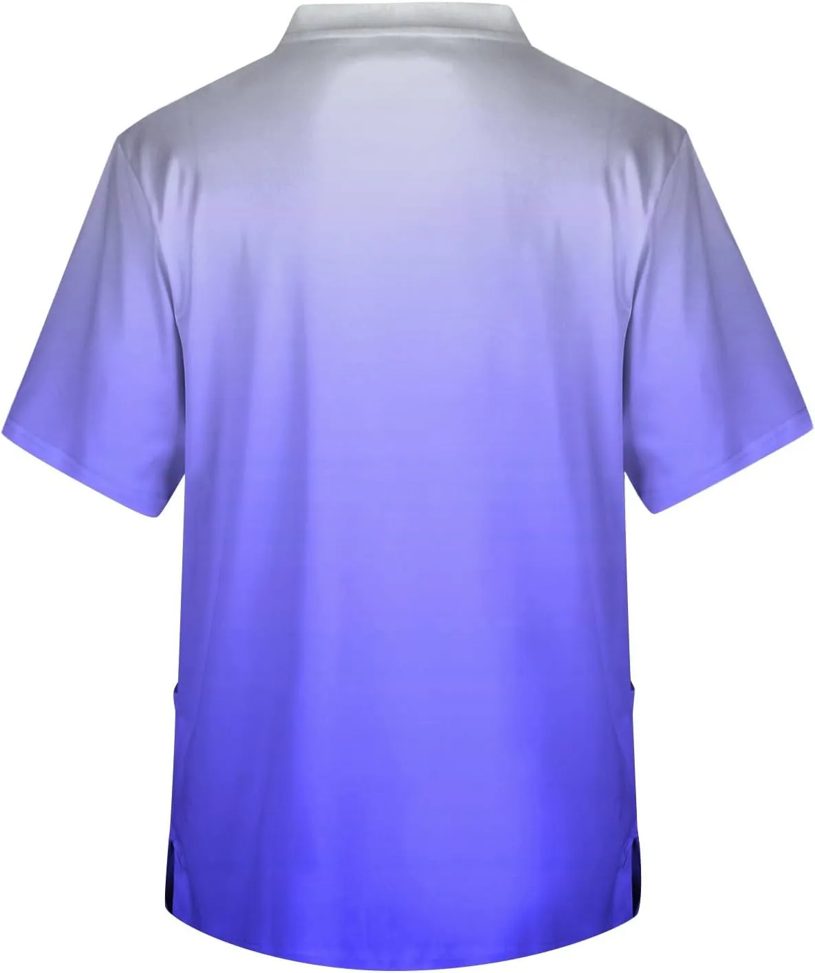 Men's Medical Scrub Top Plus Size Short Sleeve V-Ncek Hawaii Printed Working Nurse Doctor Unifroms with Pocket